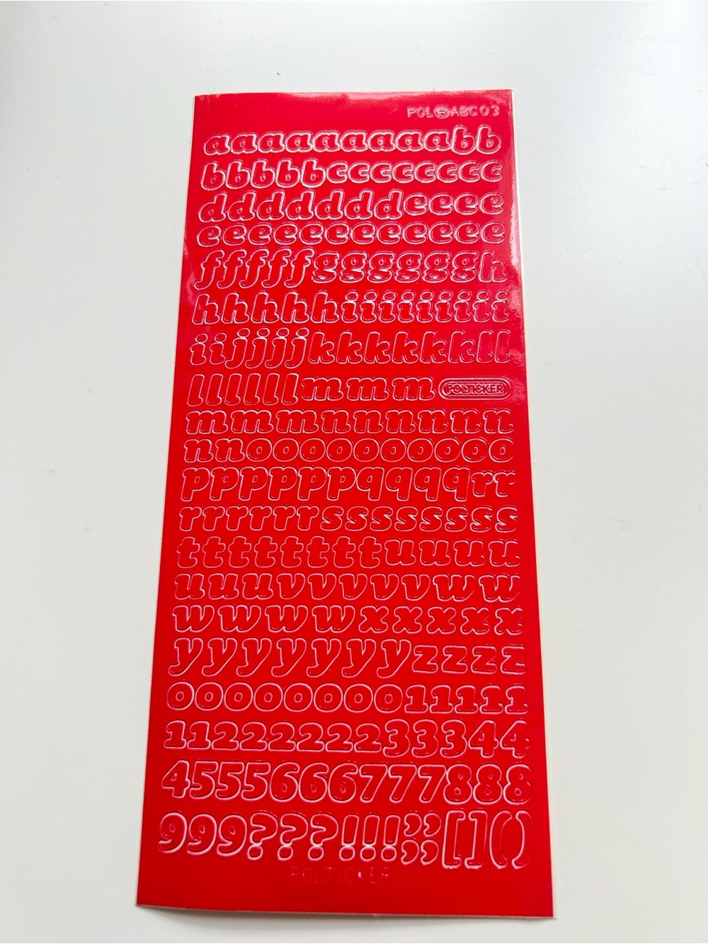 Red Alphabet & Number Sticker Sheet for journaling